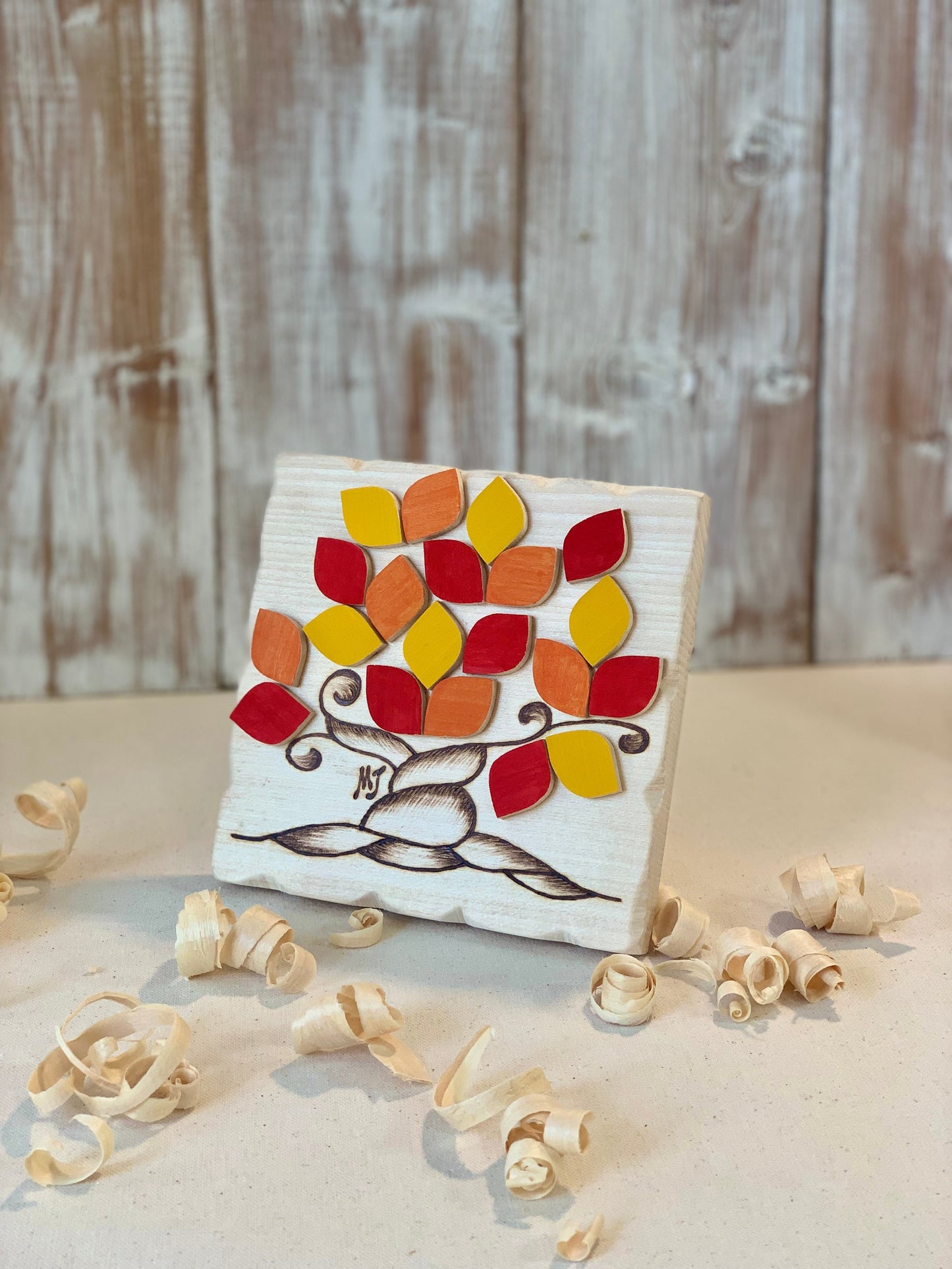 QUADRETTO ALBERO DELLA VITA 15 X 15 cm (ordine minimo 5 pezzi) Il Truciolo by MJ