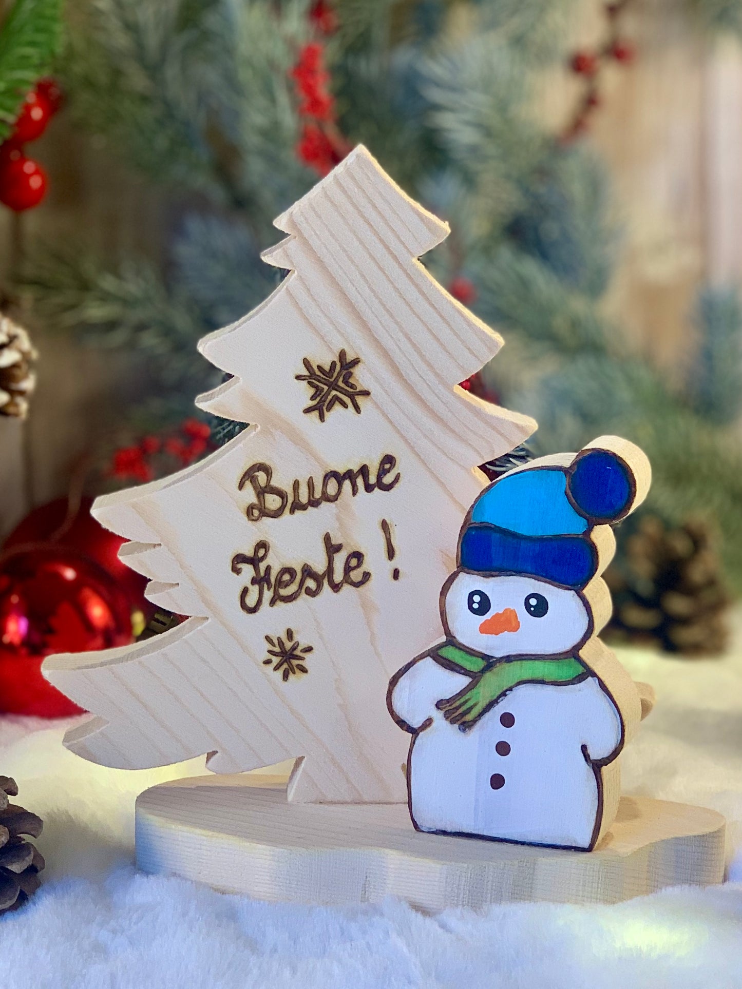 ALBERELLO CON PUPAZZO DI NEVE Il Truciolo by MJ