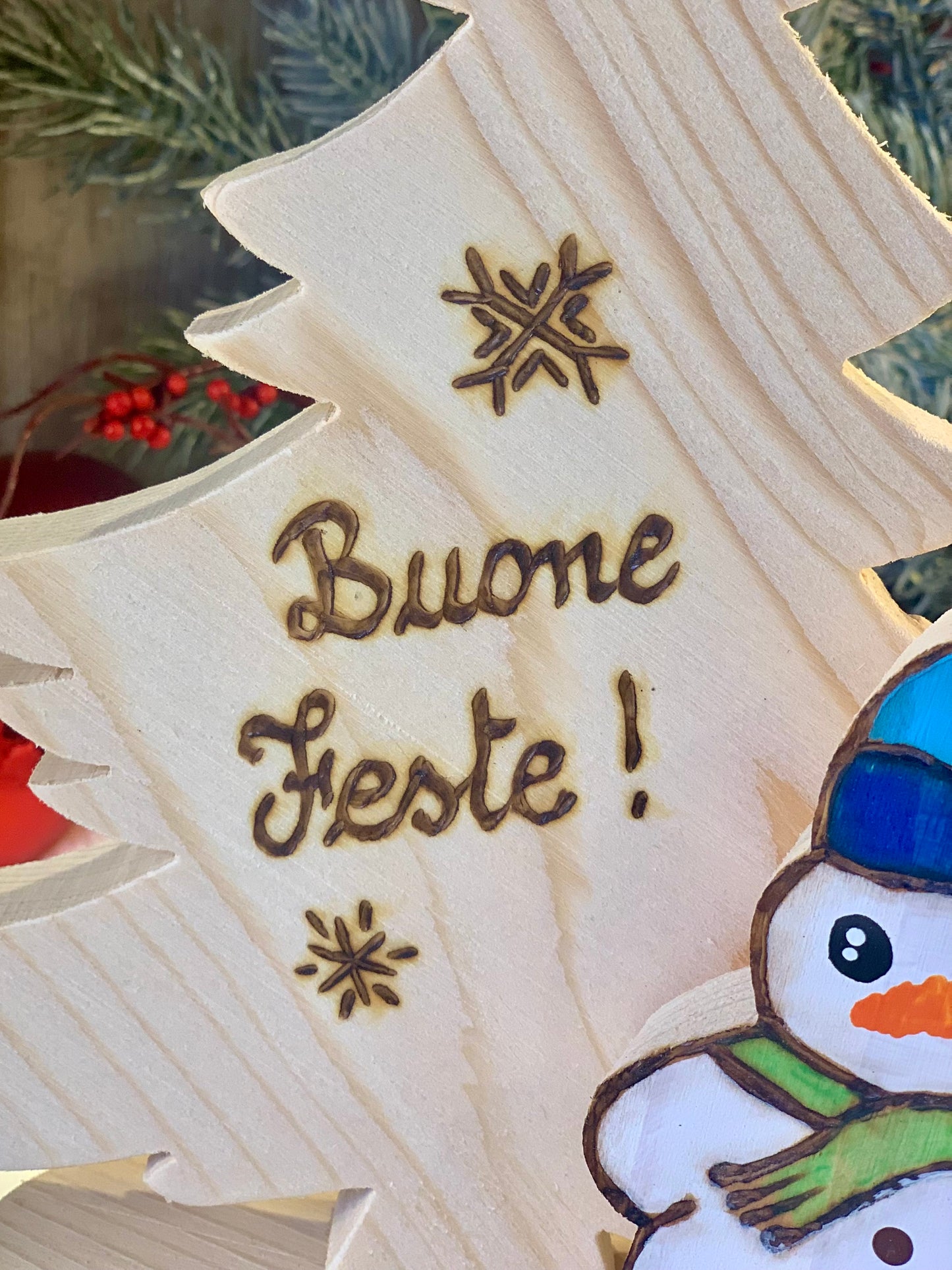ALBERELLO CON PUPAZZO DI NEVE Il Truciolo by MJ