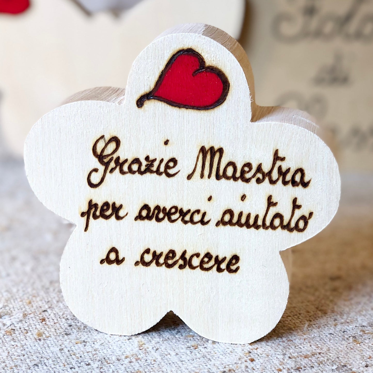 FIORE CON DEDICA (ordine minimo 8 pezzi) Il Truciolo by MJ