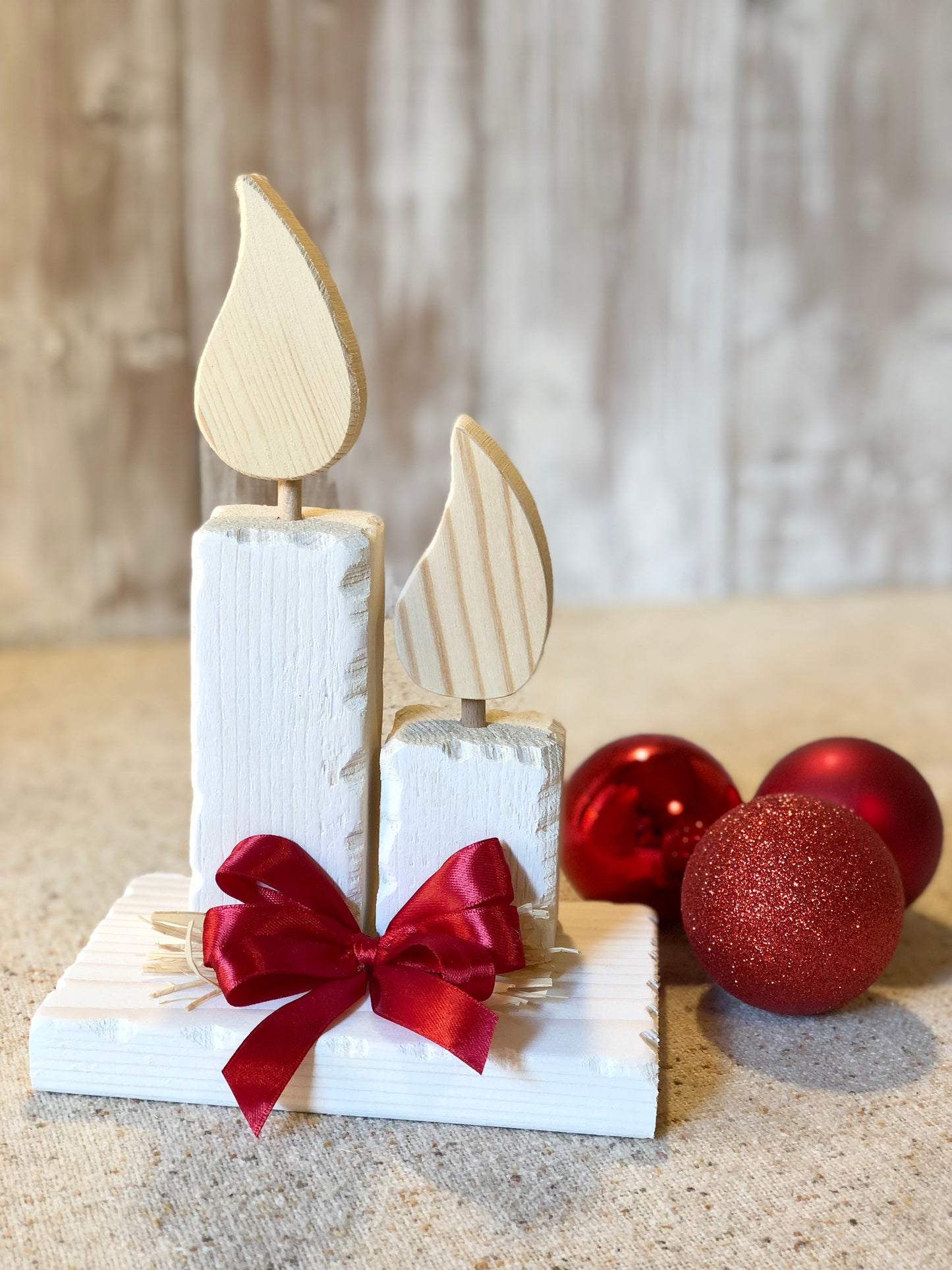 CANDELE IN LEGNO BIANCHE Il Truciolo by MJ