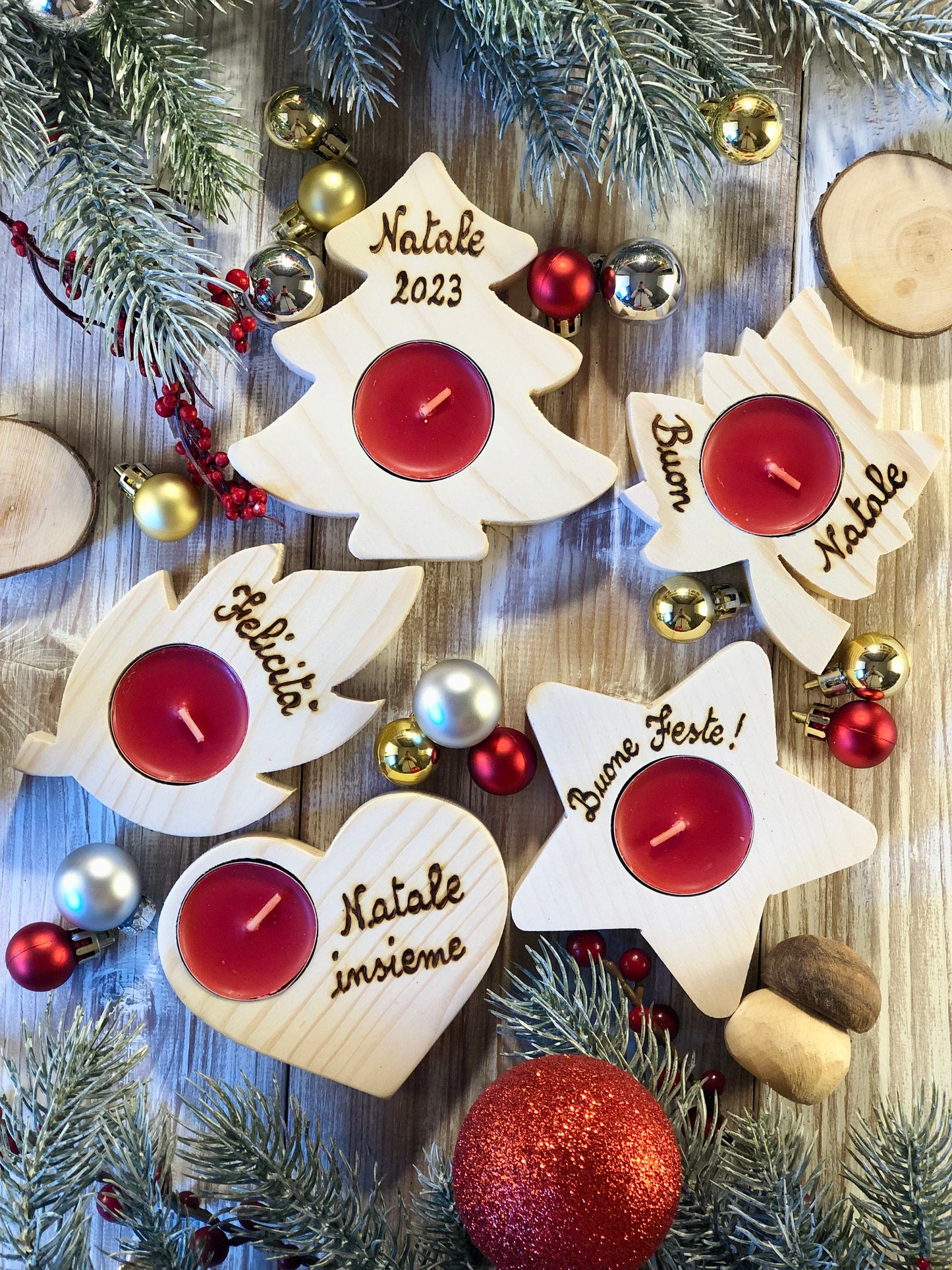 PORTA TEALIGHT CUORE/STELLA/ALBERO/FOGLIA Il Truciolo by MJ