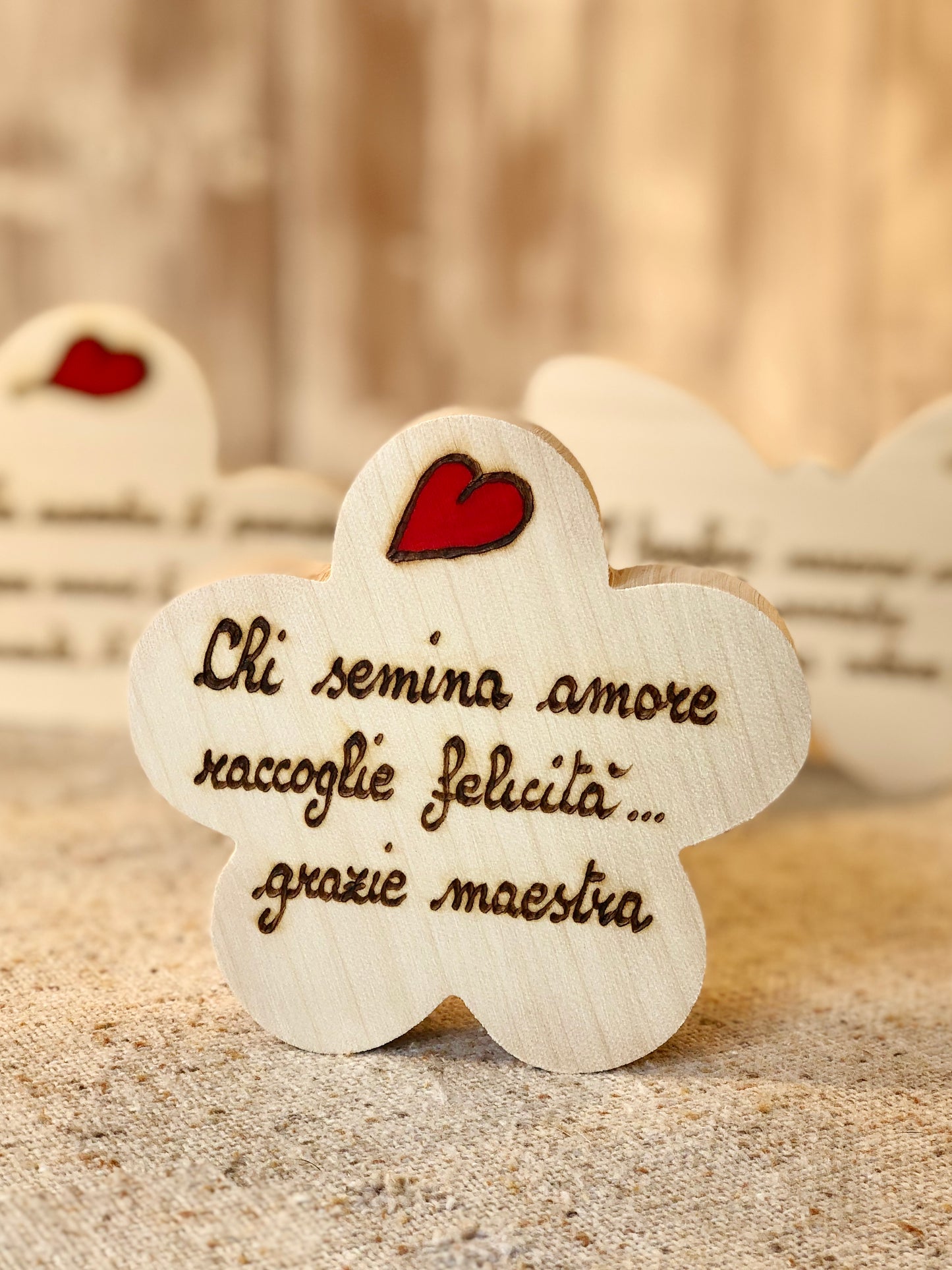 SAGOME DA APPOGGIO CON DEDICA PER MAESTRA Il Truciolo by MJ
