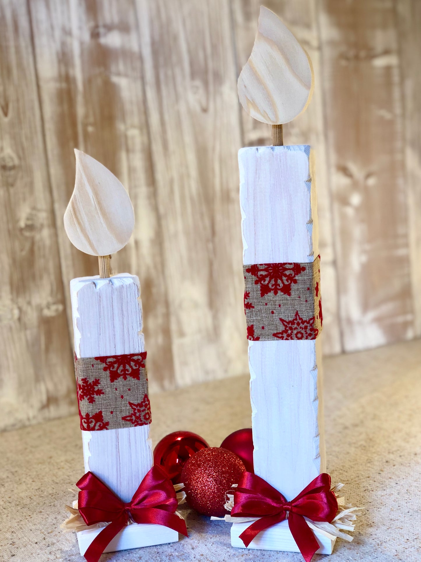 CANDELE IN LEGNO DA ARREDO (H 30/40CM) Il Truciolo by MJ