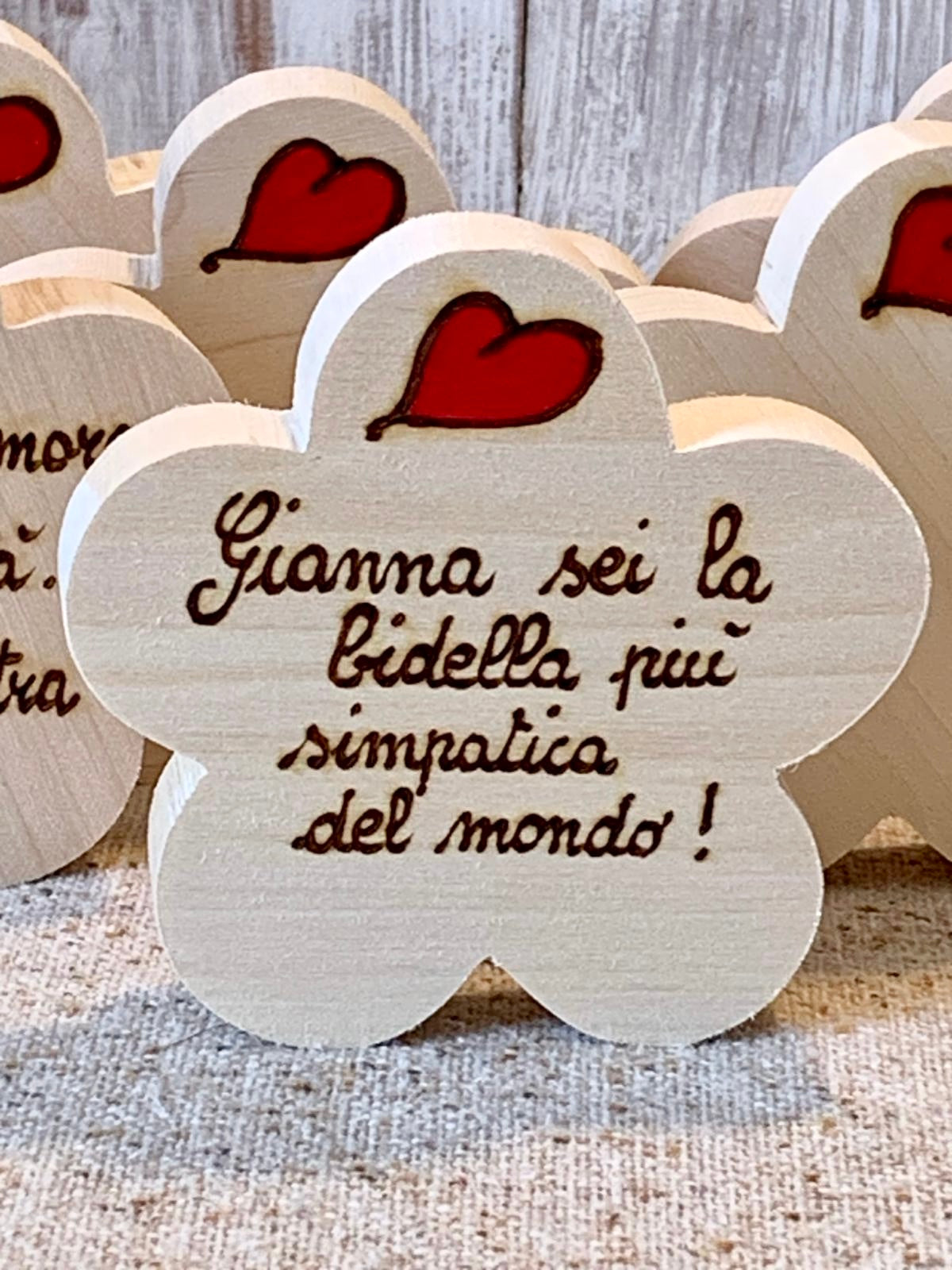 FIORE CON DEDICA (ordine minimo 8 pezzi) Il Truciolo by MJ