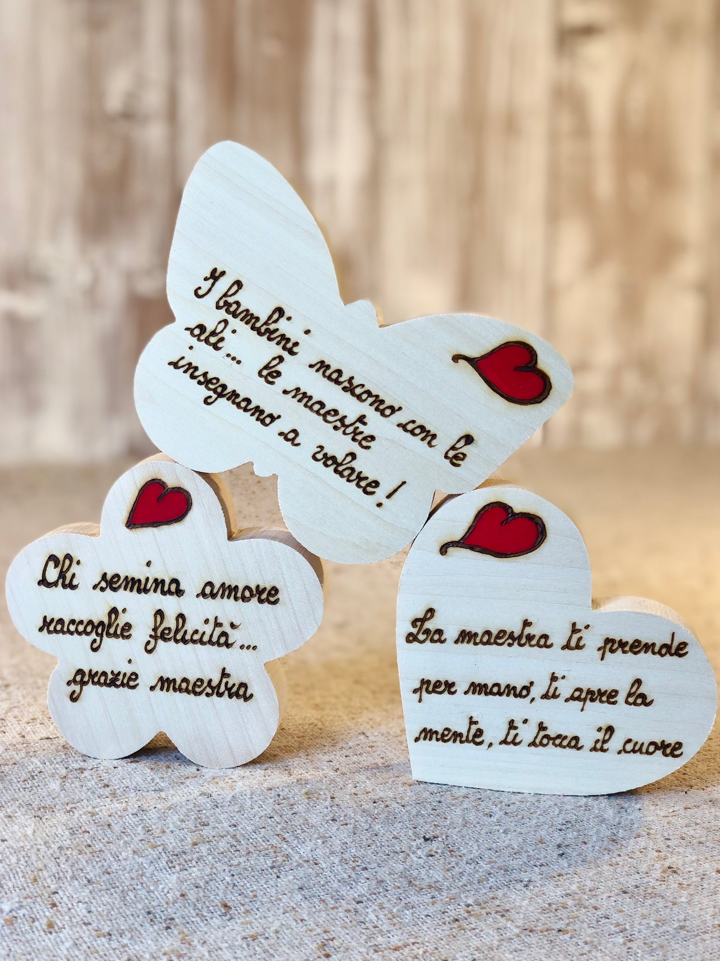 SAGOME DA APPOGGIO CON DEDICA PER MAESTRA Il Truciolo by MJ