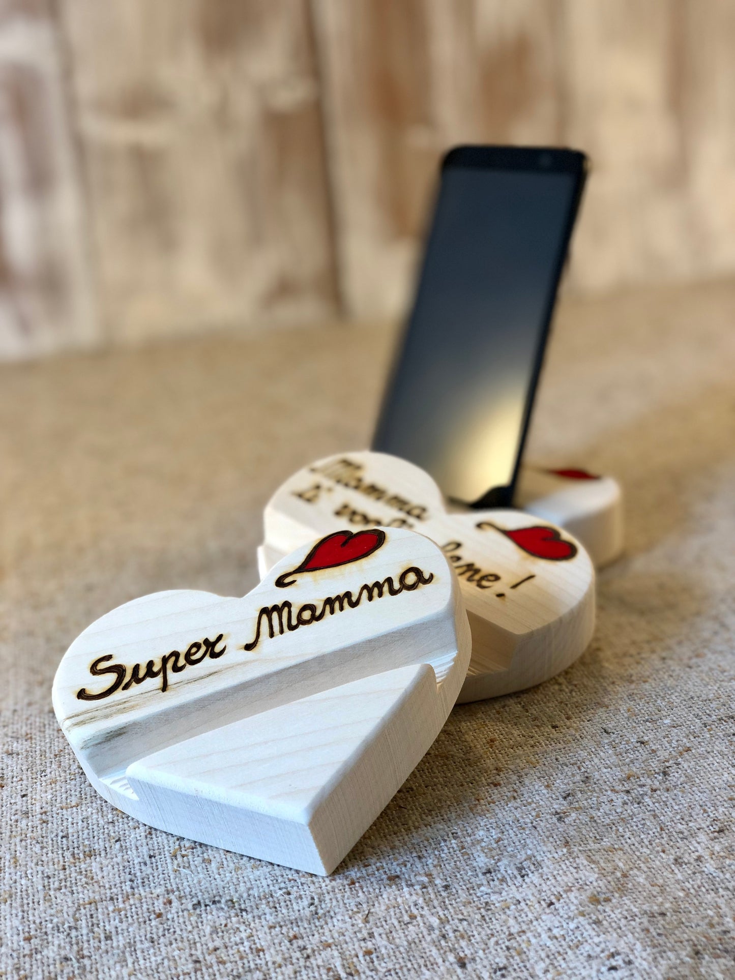 CUORE PORTA CELLULARE (ordine minimo 8 pezzi) Il Truciolo by MJ