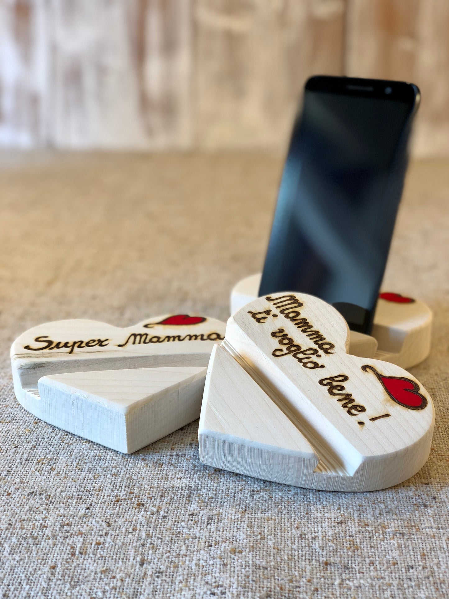 CUORE PORTA CELLULARE (ordine minimo 8 pezzi) Il Truciolo by MJ