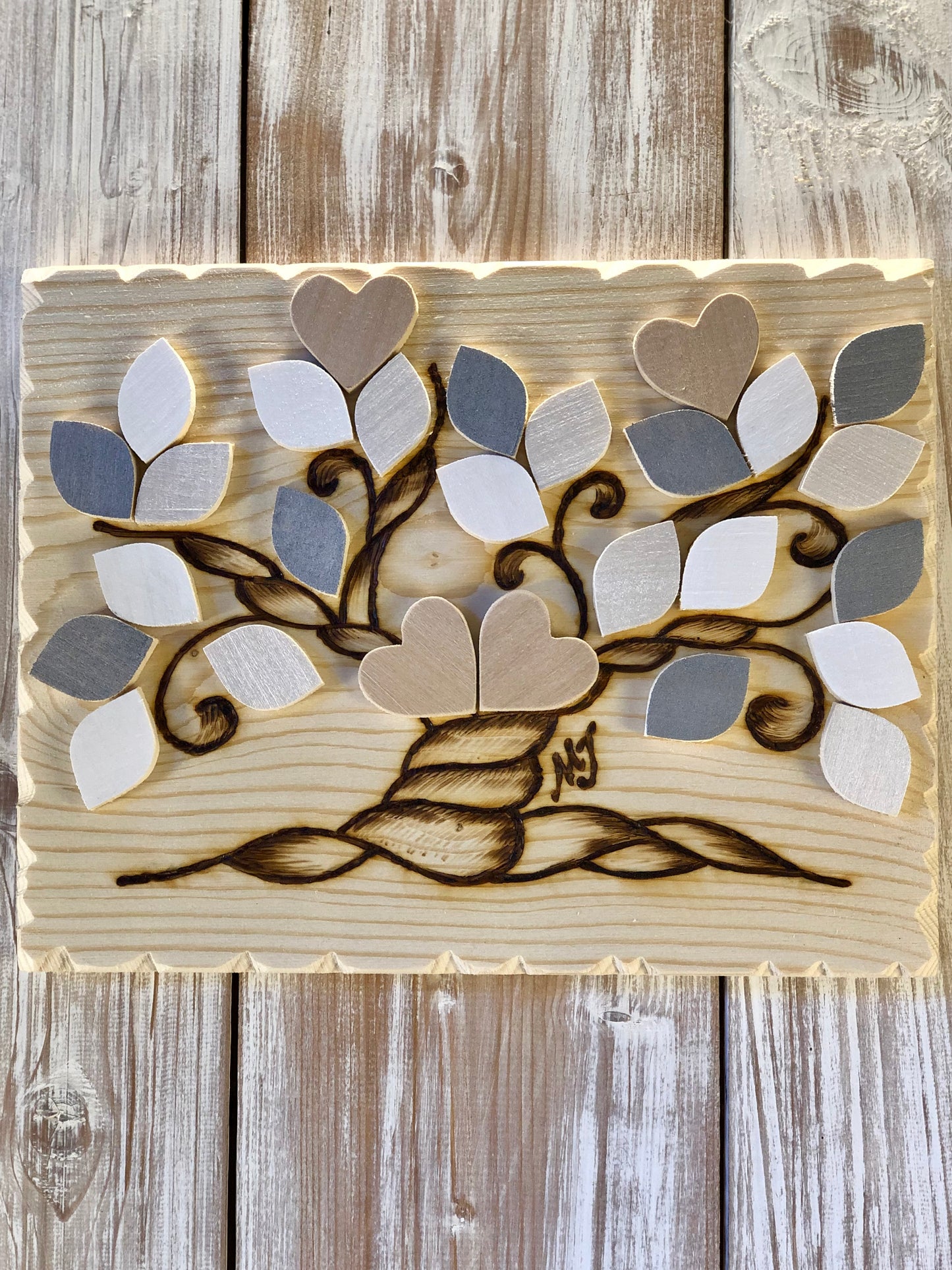 QUADRO ALBERO DELLA FAMIGLIA BIANCO (25x20cm) Il Truciolo by MJ