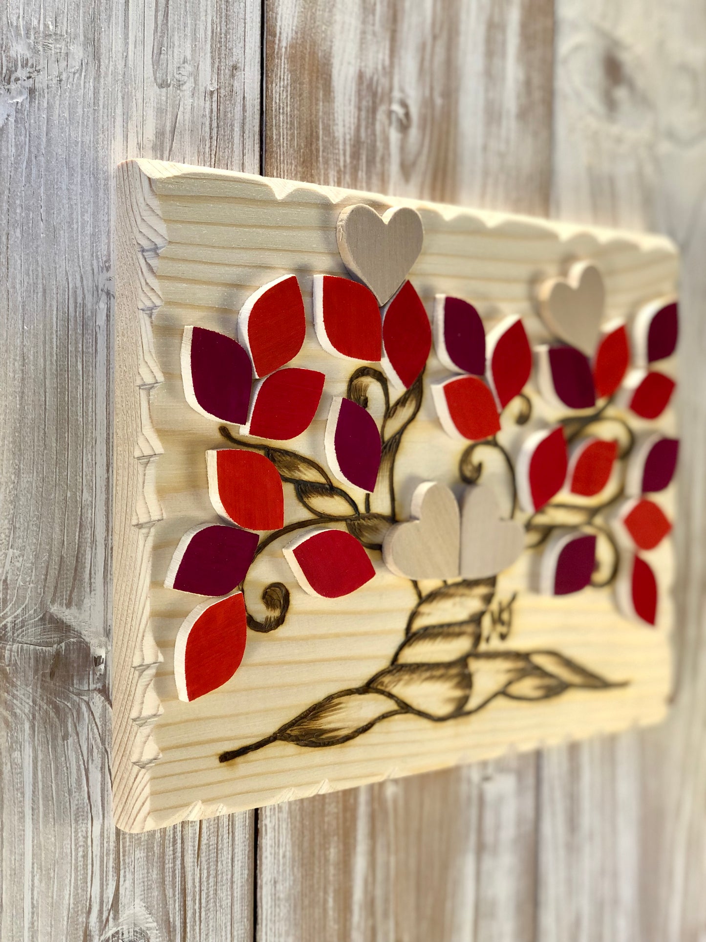 QUADRO ALBERO DELLA FAMIGLIA ROSSO (25x20cm) Il Truciolo by MJ