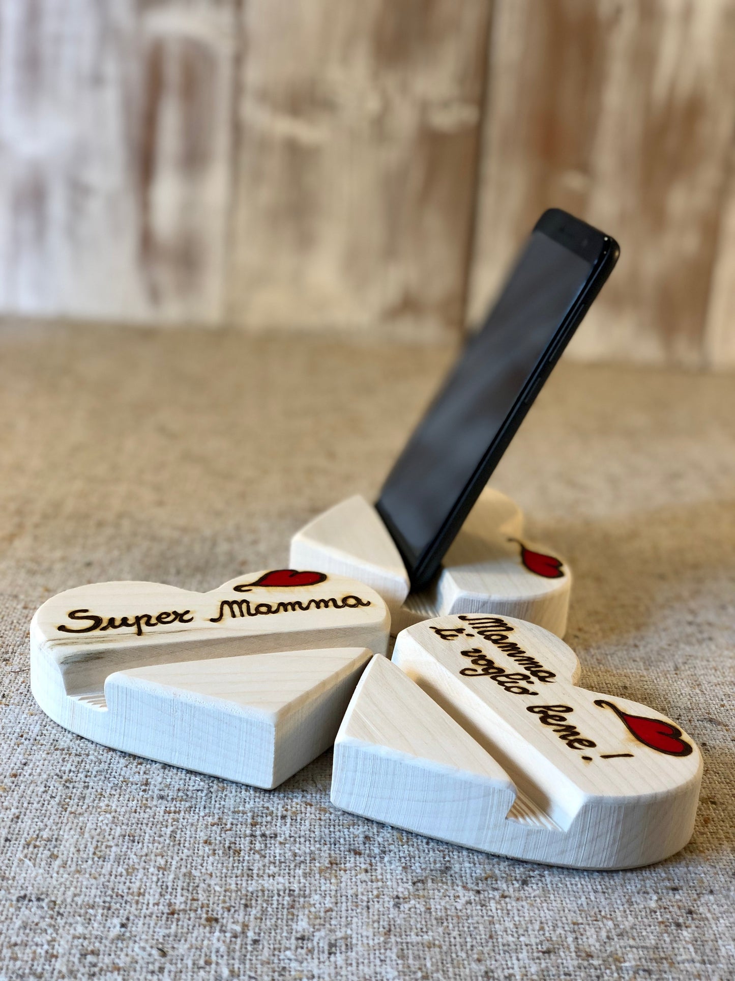 CUORE PORTA CELLULARE (ordine minimo 8 pezzi) Il Truciolo by MJ