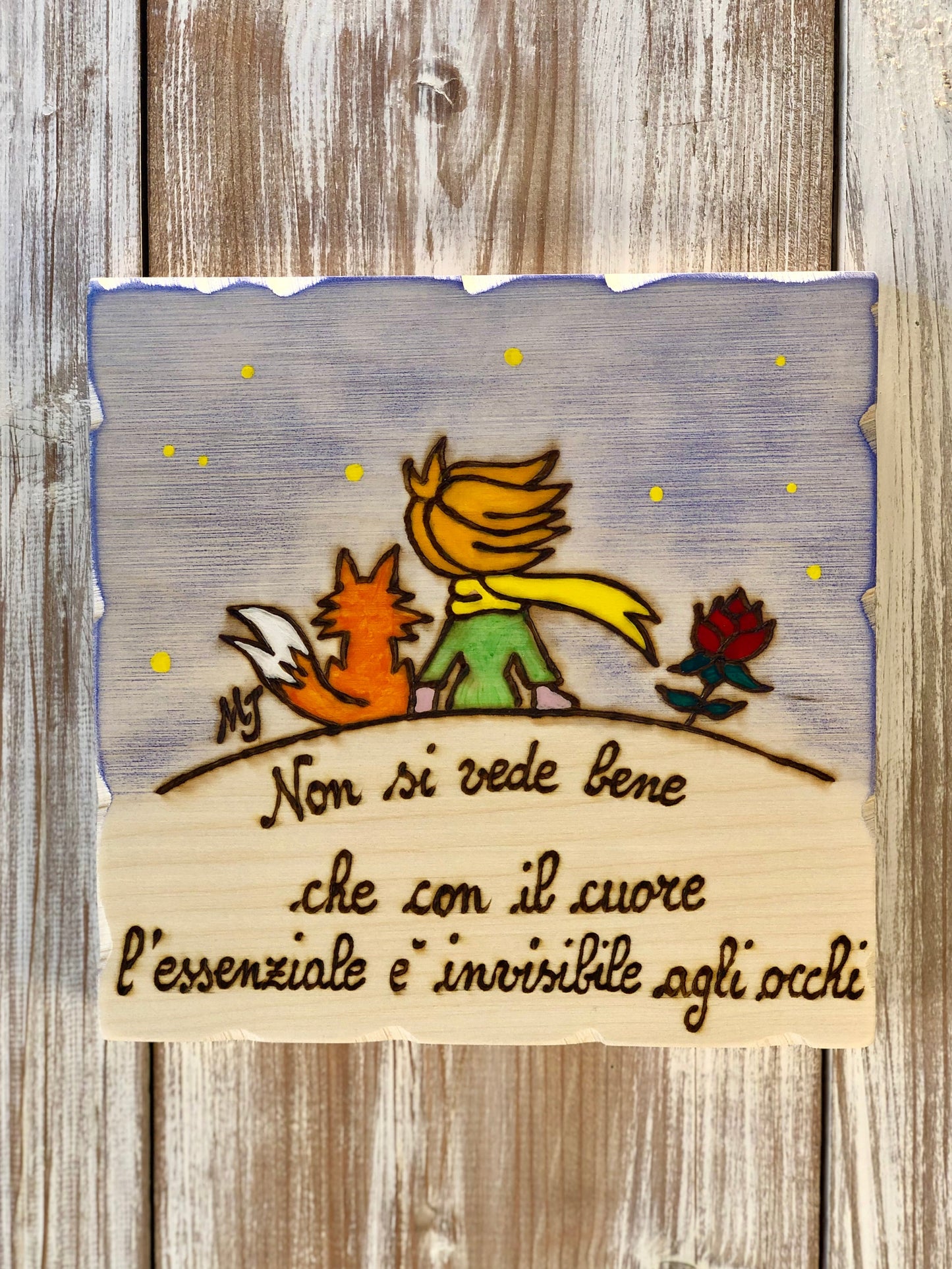 QUADRETTO "IL PICCOLO PRINCIPE" 15X15cm (Copia) Il Truciolo by MJ