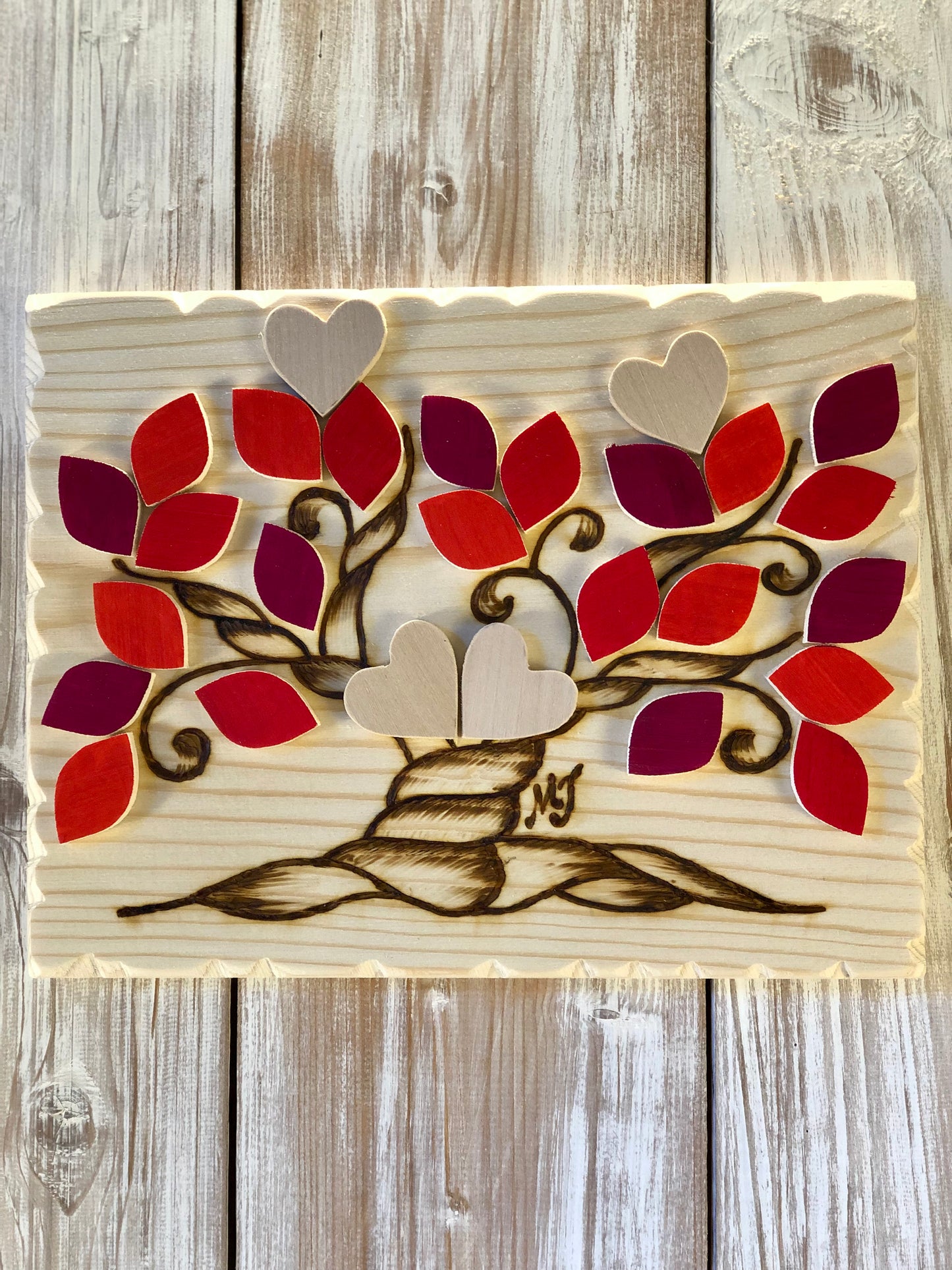 QUADRO ALBERO DELLA FAMIGLIA ROSSO (25x20cm) Il Truciolo by MJ