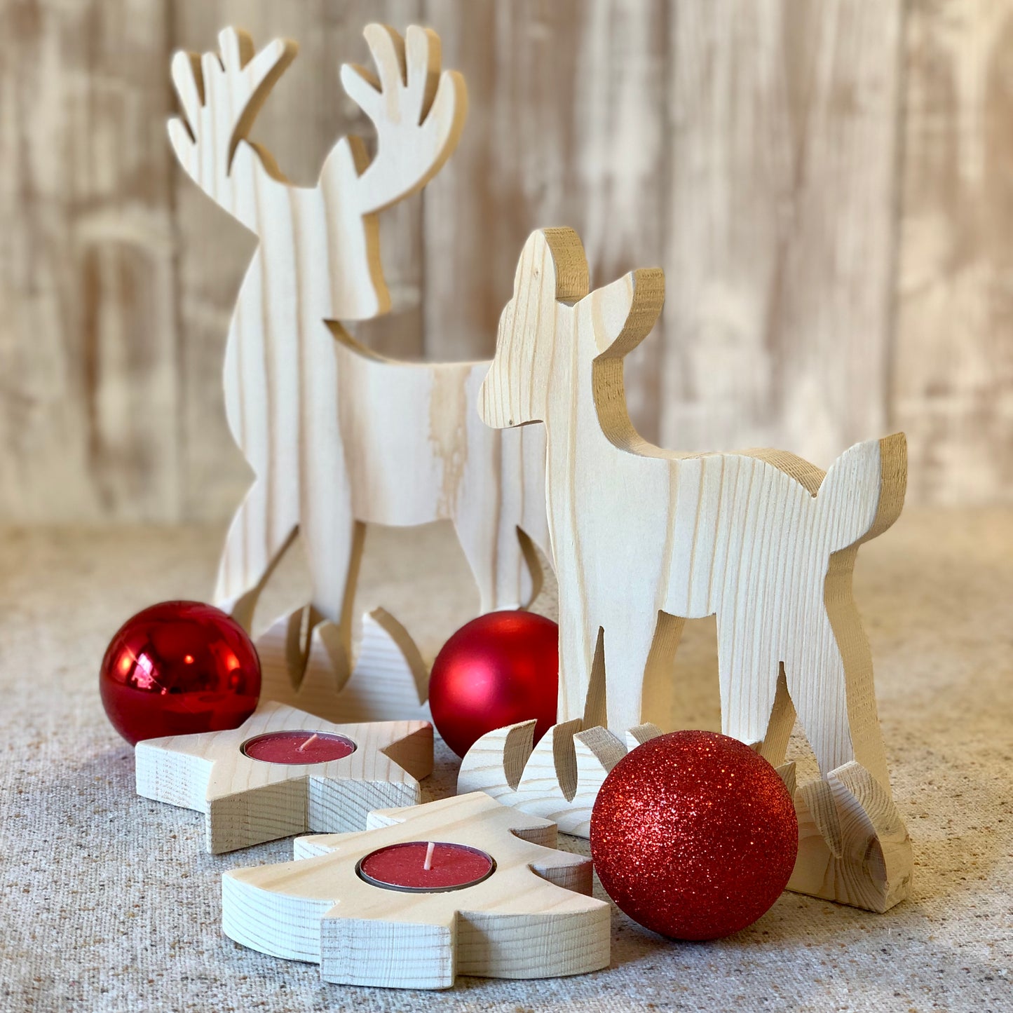PORTA LUMINI CUORE/STELLA/ALBERO/FOGLIA Il Truciolo by MJ