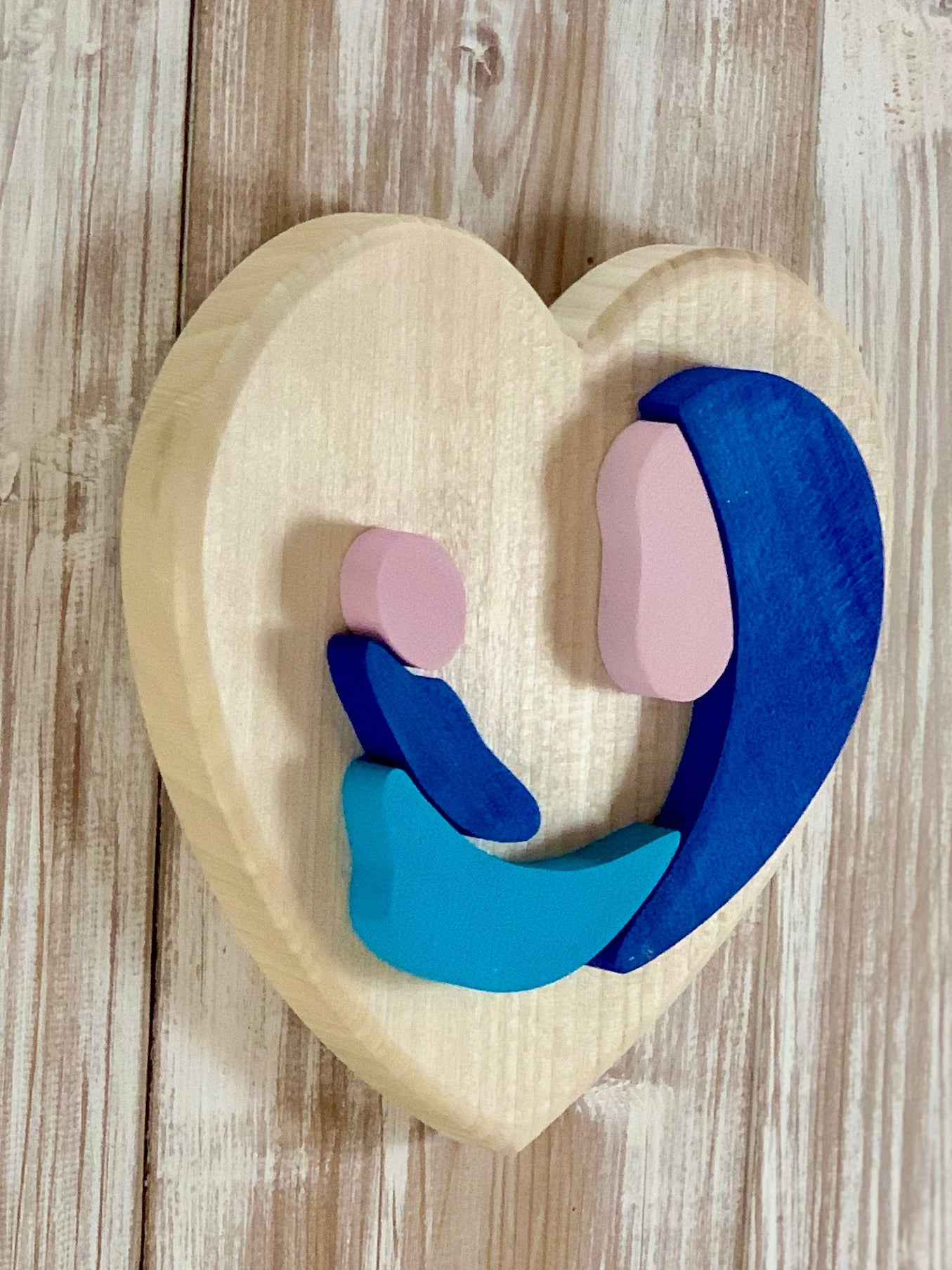 CUORE MAMMA CON BAMBINO (ordine minimo 8 pezzi) Il Truciolo by MJ