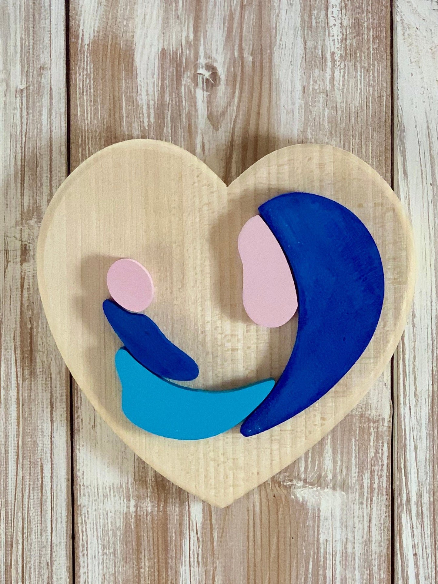 CUORE MAMMA CON BAMBINO (ordine minimo 8 pezzi) Il Truciolo by MJ