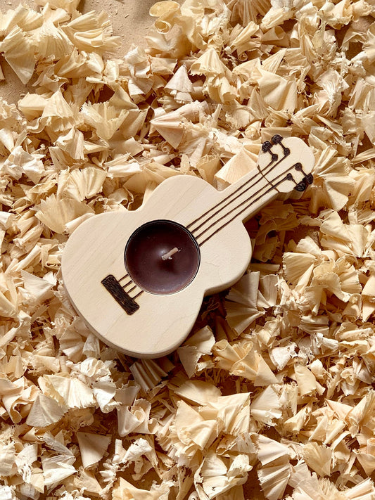 CHITARRA PORTA TEA LIGHT (ordine minimo 8 pezzi) Il Truciolo by MJ
