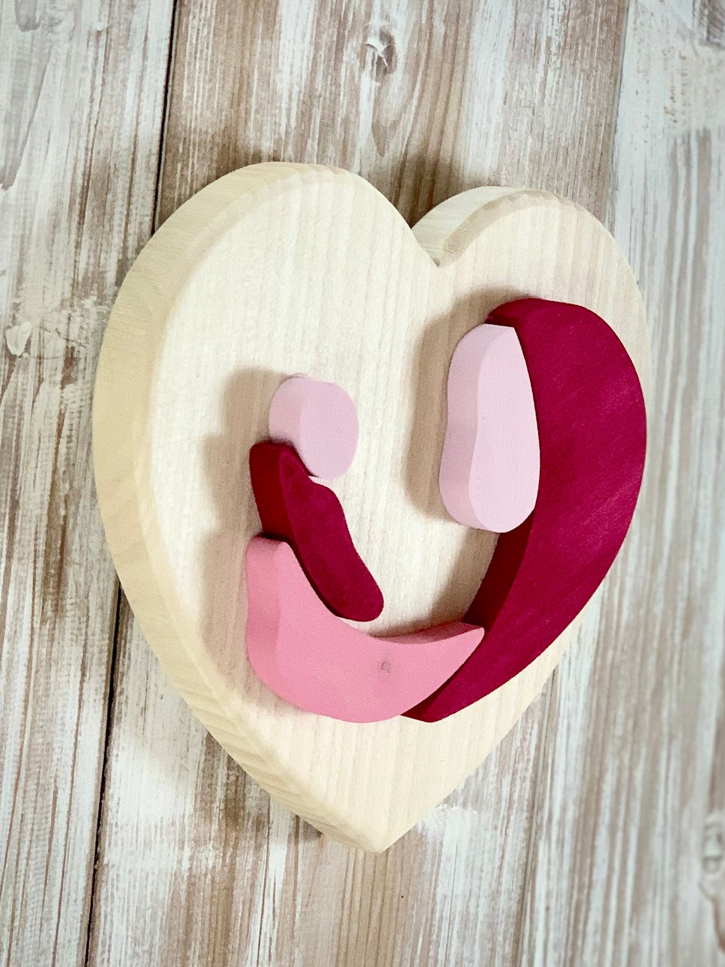 CUORE MAMMA CON BAMBINO (ordine minimo 8 pezzi) Il Truciolo by MJ