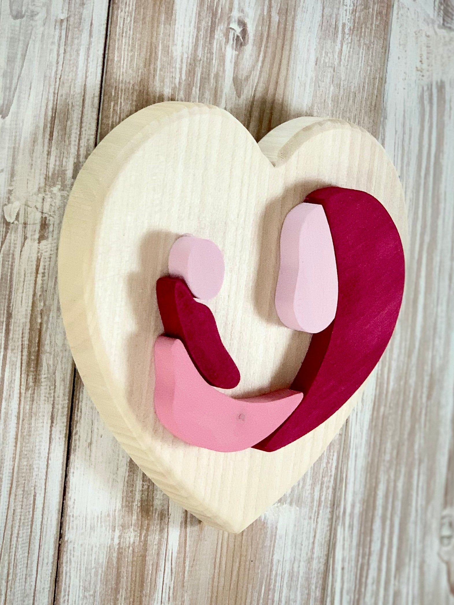 CUORE MAMMA CON BAMBINO (ordine minimo 8 pezzi) Il Truciolo by MJ