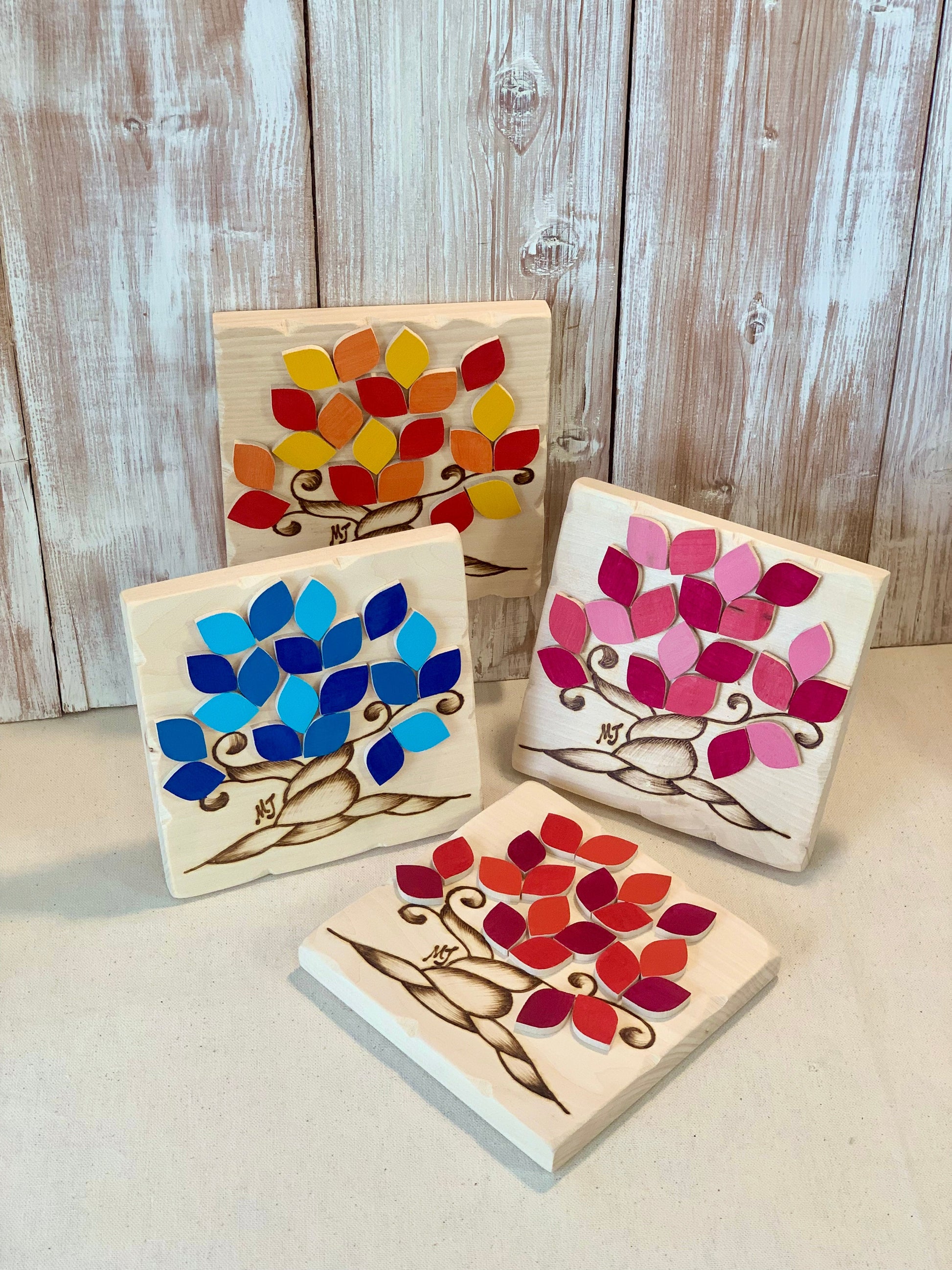 QUADRETTI BOMBONIERA ALBERO DELLA VITA 15 X 15 cm Il Truciolo by MJ