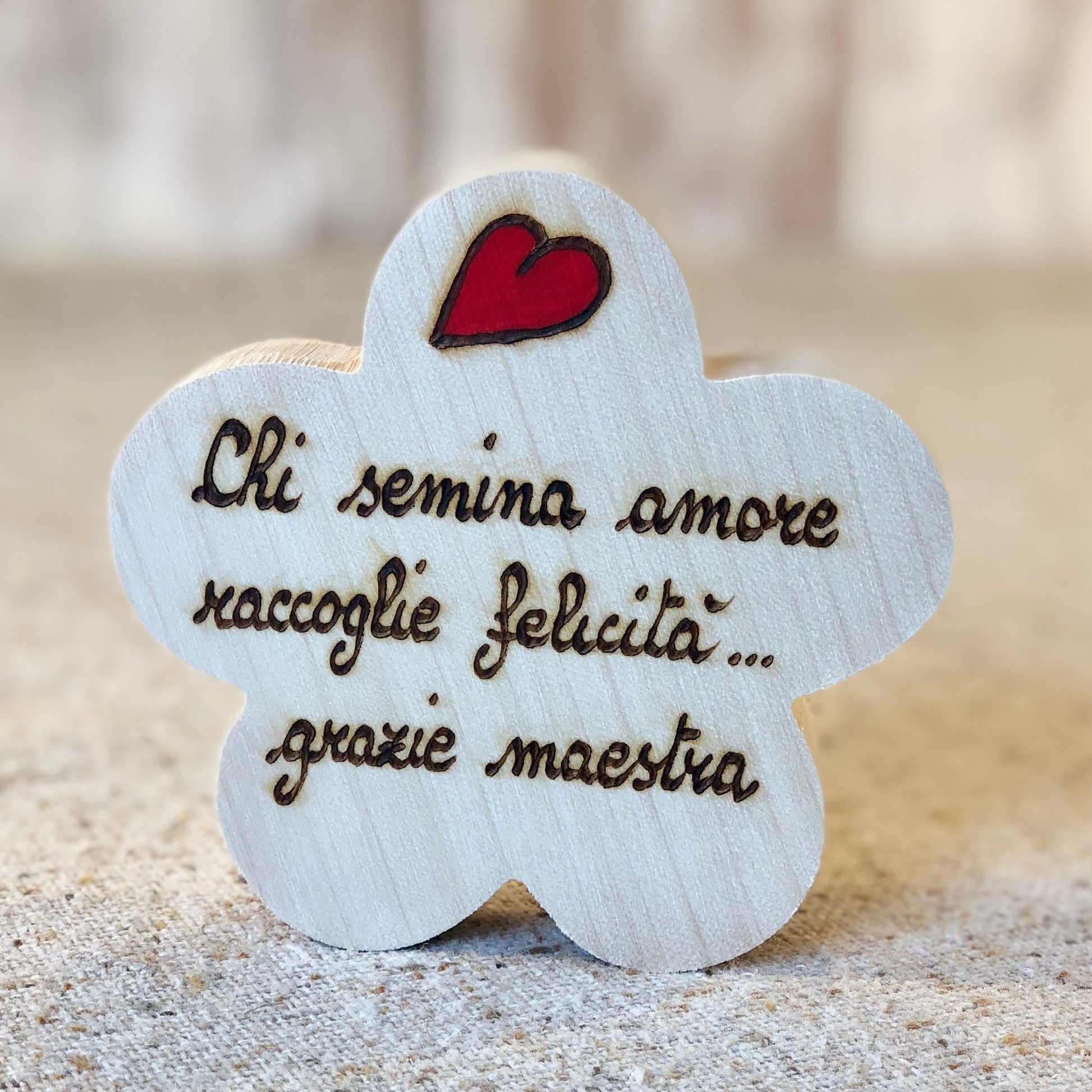 FIORE CON DEDICA (ordine minimo 8 pezzi) Il Truciolo by MJ